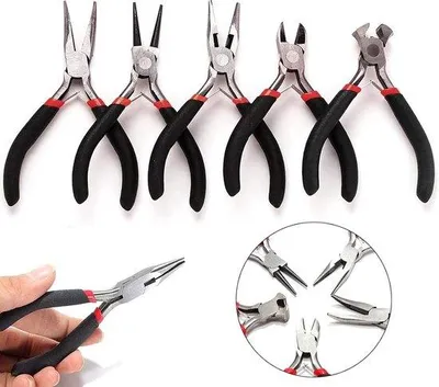 Produktbild von Famanu Mini-Zangenset 5-teilig - für Schmuckherstellung und Bastelarbeiten