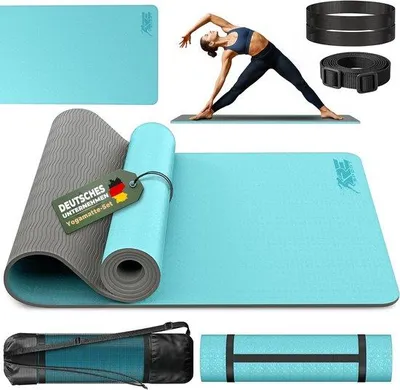 Productafbeelding van Yogamat Antislip en Vrij van Schadelijke Stoffen - Fitnessmat en Gymnastiekmat 183 x 61 cm