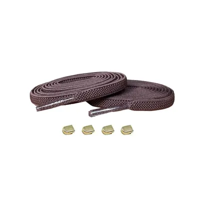 Produktbild von Elastische Schnürsenkel mit Clips - Schnürsenkel: Braun | Verschluss: Gold