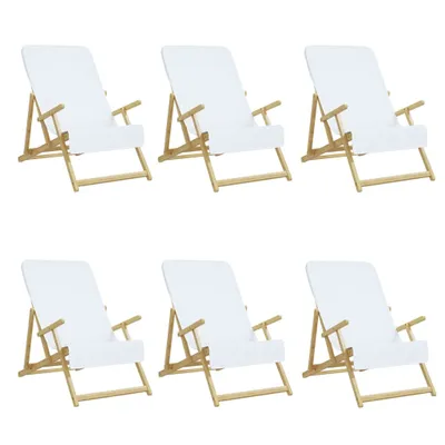 Produktbild von Strandtücher 6 Stk. Weiß 60x135 cm Stoff 400 GSM