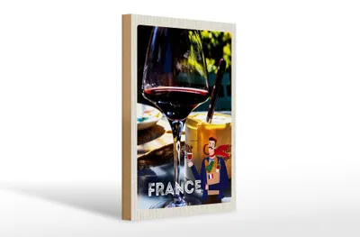 Produktbild von Holzschild Reise 20x30cm Frankreich Camembert Delikatesse