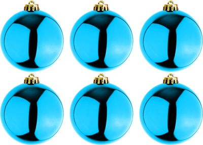 6 Stück XL Weihnachtsbaumkugeln Christbaumkugeln Petrol Ø 15cm