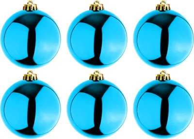 Image de 6 pièces XL Boules d'arbre de Noël Pétrole Ø 15cm