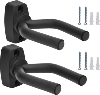 Produktbild von Universal Gitarre Haken Gitarrenständer Gitarre wand Halterung Wandhalterung Gitarre Wandhalter Akustikgitarre, klassische Gitarre, E-Gitarre, Bass, Ukulele, 2 Stück