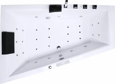 Produktbild von Caribia LUXUS Whirlpool Badewanne Diagool Premium / 170x125 Links - 24 Massagedüsen, Wasserfall, 2x große LED, Bluetooth & Radio und Touchpanel