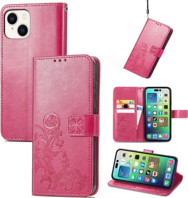 Produktbild von König Design Hülle kompatibel mit Apple iPhone 15 Kunststoff Soft Handyhülle - Handy Case Magenta