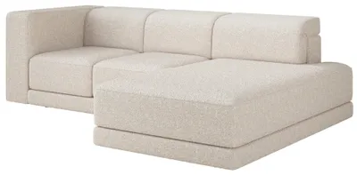 Obrázok produktu pre Selsey Novals – Rohová sedačka tvaru L, 4-miestna, pravostranná, poťah Bouclé v krémovej farbe, 278 cm