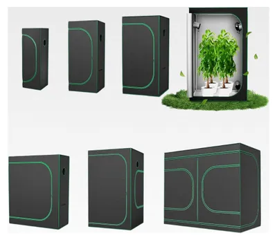 Produktbild von Growzelt Pflanzenzelt Gewächshaus 240x120x200 cm Indoor Anbauzelt aus 600D Oxford-Stoff mit Stahlrahmen Licht- und Wasserdicht für Gemüse, Kräuter und Blumen