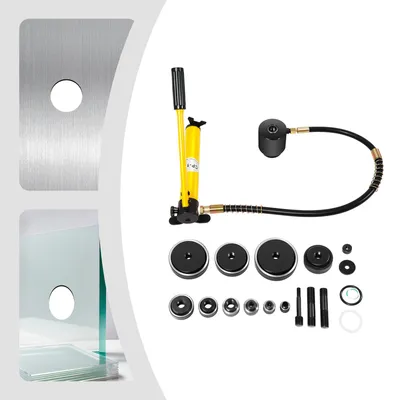 Produktbild von Hydraulische Stanzmaschine - 15 Tonnen - Stanzmatrizen 16-101 mm - Metallbearbeitung - Tragbares Stanzset