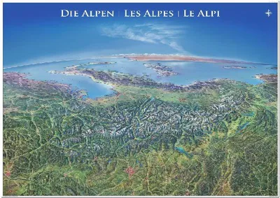 Produktbild von Panoramakarte Alpen