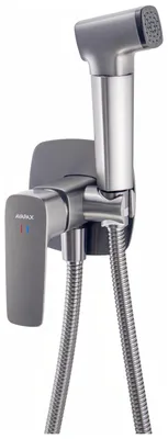 Obrázek produktu pro Avapax | Bidetová baterie – leštěná nerezová ocel – s hadicí a ruční sprchou – minimalistický design – kolekce Qanix