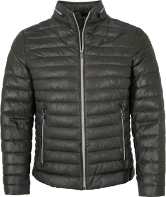 Produktbild von Milestone - Herren Lederjacke Steppjacke Lammnappa : Grau 58