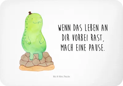 Produktbild von Mr. & Mrs. Panda magnet Schildkröte Pause - Weiß - Geschenk, küchenmagnet, Notizhalter, Achtsam, Panzer, whiteboardmagnet, zettelhalter, Kühlschrankmagnet, Entspannen