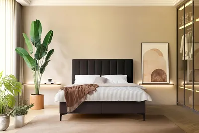 Productafbeelding van KSHOMECONCEPT Boxspringbed SERANO met pocketveringmatras H4 en topper, twee bedbodems, 200x200 cm, bruin