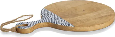 Produktbild von ZELLER 25692 Schneide-/ Servierbrett BLAU mit Griff, Mangoholz, ca. 43 x 30 x 2 cm