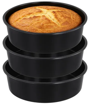 3er-Set runde Backformen 26 cm, antihaftbeschichtet, schwarz