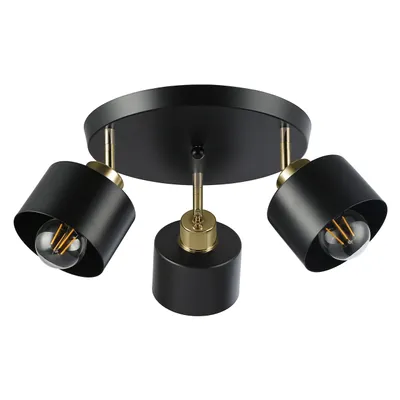 Produktbild von MasterLED Deckenstrahler – Ø 350 mm – 3x E27 bis 35W – IP20 – schwarz kupfer – deckenleuchte – deckenspot schwarz – Elza