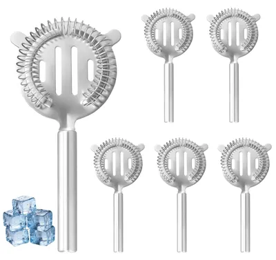6er-Pack Cocktailseih aus Edelstahl, Barfilter 19,5 cm