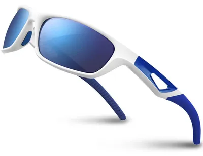 Produktbild von Sportbrille Fahrradbrille Polarisierte TR90 UV400 Weiß/Blau