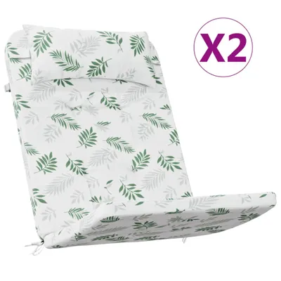 Produktbild von Adirondack-Auflagen 2 Stk. Blattmuster Oxford-Gewebe