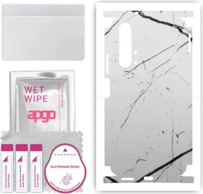 Produktbild von apgo Rückseite + Seiten Schutzfolie, Skin, kompatibel mit Honor 20 Pro, Hinten Displayschutzfolie aus Vinylfolie, kratzfest, einfache Montage - Weißer Marmor