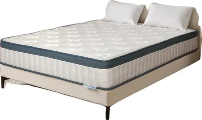 Obrázek produktu pro Matrace, ergonomický design, 7zónová podpora, bílá a modrá, 140 x 200 x 25 cm, BÍLÁ