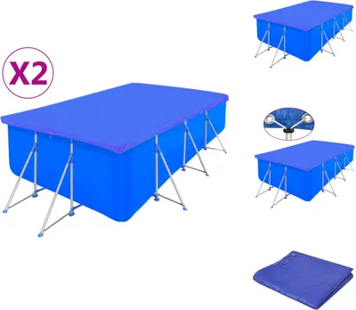 Produktbild von vidaXL Poolabdeckungen 2 Stk. PE Rechteckig 90 g/m² 394x207 cm -  Poolabdeckungen & -unterlagen