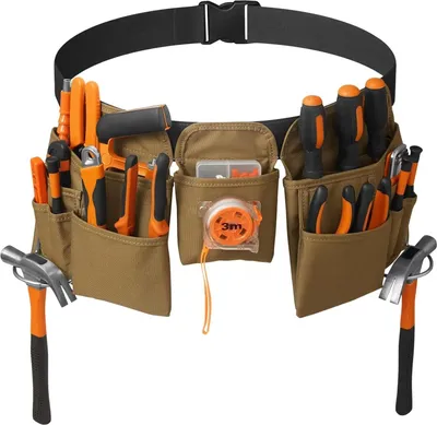 Produktbild von Werkzeuggürteltasche, Werkzeuggürtel Gürtel, Nageltasche, Hammerhalter, für Handwerker Elektriker Dachdecker Robust Verstellbar Oxford
