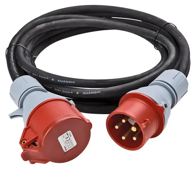 CEE 400 V Verlängerungskabel 5 Meter H07RNF 16A 5x1,5mm² schwarz IP44 Dema Verlängerung Starkstromkabel online kaufen 4031765750103 75010 924274