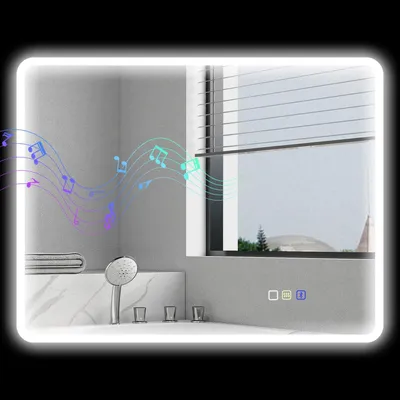 Image de Miroir de salle de bain LED avec Bluetooth, 70 x 90 cm,tactile