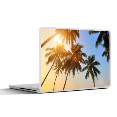 Produktbild von MuchoWow® Laptop Aufkleber Sticker Cover Palme - Sonne - Sommer - Tropisch 25x18 cm - Laptop-Deko