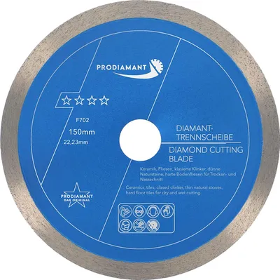 Produktbild von PRODIAMANT Diamanttrennscheibe 150mm Fliese, Feinsteinzeug Premium Rondo F702