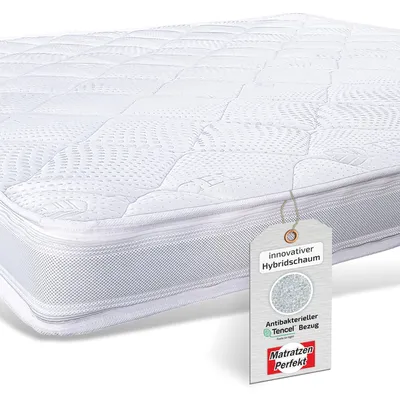 Produktbild von Hybrid Topper 140x200 cm, 12 cm, Kaltschaum H3, RG 50, Lyocell® 3D Bezug, waschbar bis 60 °C, atmungsaktiv, punktelastisch, für Matratzen und Boxspringbetten