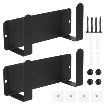 2er-Set Topfdeckelhalter aus Edelstahl, schwarz, 18x6x8 cm
