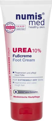 Produktbild von numis med Fußcreme mit 10% Urea - Hautberuhigende Fusscreme für sehr trockene & raue Füße - vegane Fußpflege 1x 100 ml