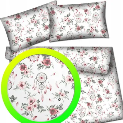 Obrázek produktu pro Designpremium Bavlněné povlečení barevné květiny slovanské 160x200 cm