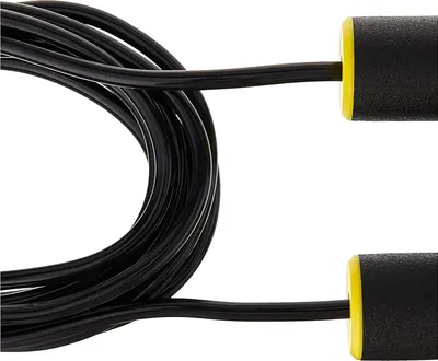 Produktbild von Famanu Springseil Schwarz - Ergonomische Handgriffe, Verstellbare Länge