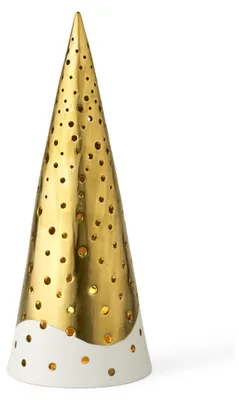 Image de Kähler Design - Bougeoir pour bougies chauffe-plat Nobili, finition or, hauteur : 25,5 cm