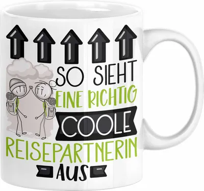 Produktbild von Reisepartnerin Geschenk Tasse Lustig Geschenkidee für Reisepartnerin Geburtstag So Sieht Eine Richtig Coole Reisepartnerin Aus Frauen Spruch (Weiß)