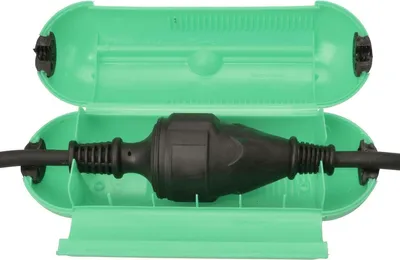 Produktbild von Kabel Schutzbox 7x20cm grün Kabelbox Kabelschutz Steckerschutz Schutzbox Box