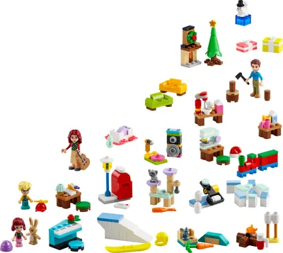Produktbild von LEGO Friends Adventskalender 2024, vorweihnachtliches Kinderspielzeug mit 5 Charakteren und 3 Tieren, Lernspielzeug, Geschenkidee für Mädchen und Jungen ab 6 Jahren, Weihnachtsgeschenk 42637