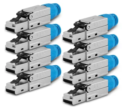 Produktbild von CAT8 CAT8.1 8x Netzwerk Stecker RJ45 Netzwerkstecker Werkzeuglos 2000 MHz Metall