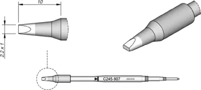 Produktbild von JBC Punta di saldatura Forma a scalpello Dimensione 2.2 mm Contenuto 1 pz.