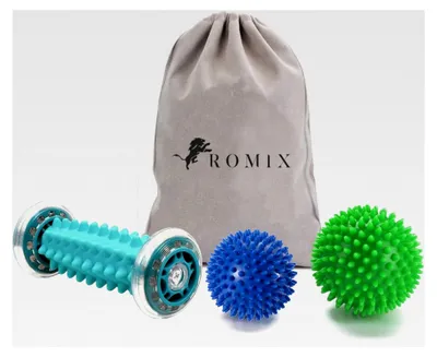Produktbild von Fußmassageroller und Massageball Set – Fußroller und Igelball für Plantarfasziitis, Triggerpunktmassage, Muskelentspannung und Schmerzlinderung, Fußmassage zur Stressreduktion und besseren Durchblutung