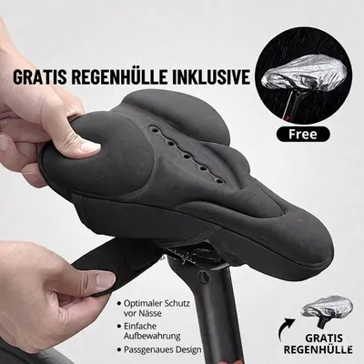 Zdjęcie produktu dla Zestaw pokrowców na siodełko rowerowe – ergonomiczne, 28 x 17 cm, wraz z osłoną przeciwdeszczową