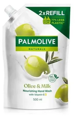 Obrázok produktu pre Tekuté mydlo, náhradná náplň, 0,5 l, PALMOLIVE Nourishing "Olive and milk"
