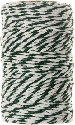 Produktbild von Baumwollkordel weiß und grün 2mm Baumwollschnur 50m