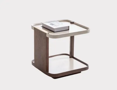 Image de Table d'appoint carrée marron Table de salon Designer Table de salon