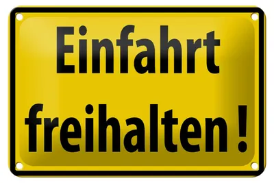 Produktbild von Blechschild Warnschild 18x12cm Einfahrt freihalten