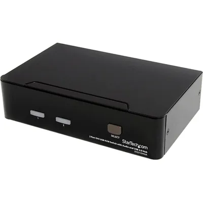 Produktbild von StarTech.com 2-Port-DVI USB KVM-Switch mit Audio und USB 2.0-Hub - 2 Computer - 1920 x 1200 - 4 x USB - 3 x DVI
